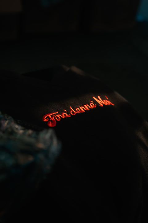 Black Hoodie w/ Red Embroidered Logo